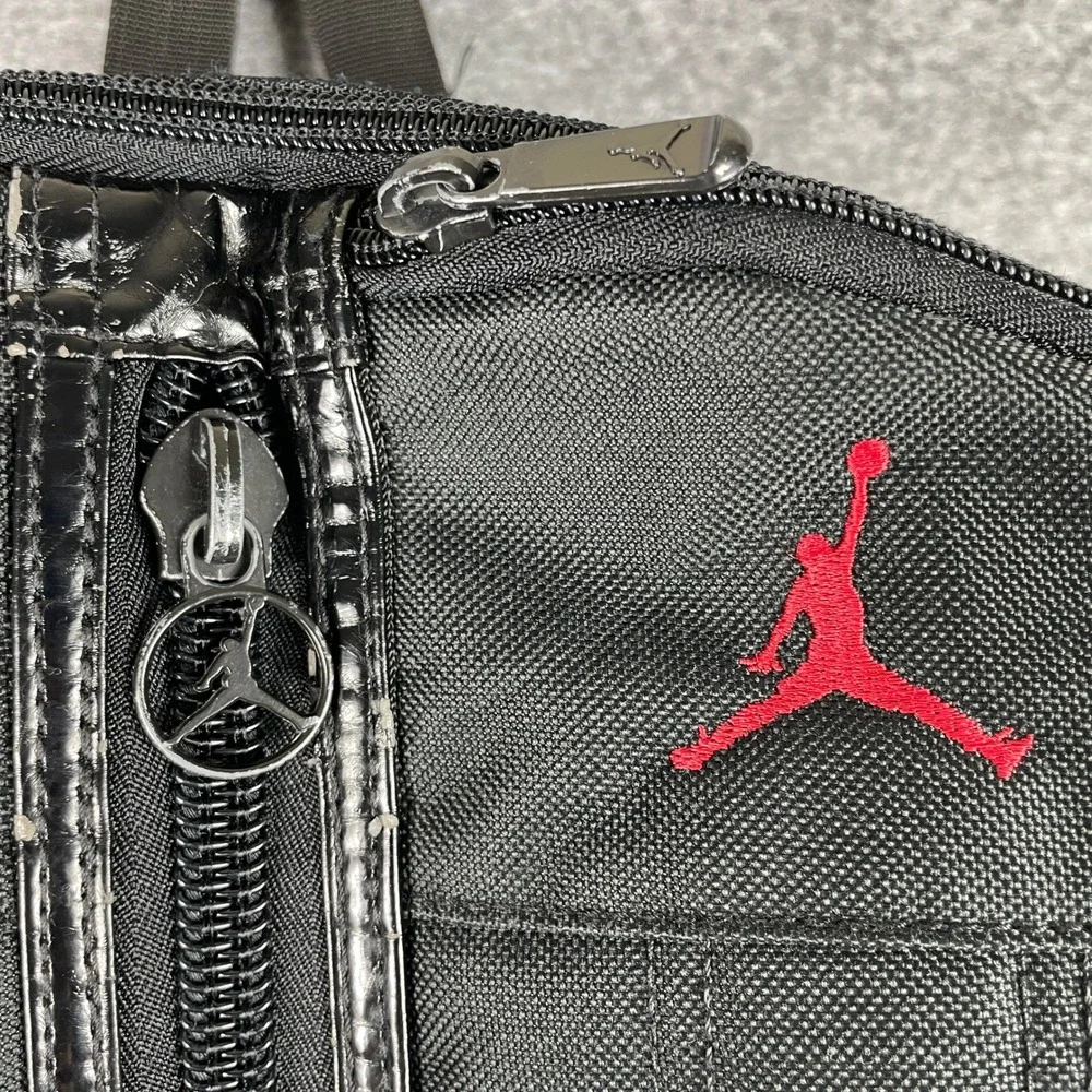 Jordan Backpack Mens OS Black Red Jumpman Multi Pocket School Travel Bag 2009